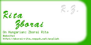 rita zborai business card